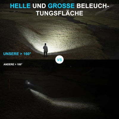 WUBEN C3 Linternas LED Alta Potencia 1200 Lúmenes, Linterna LED Recargable USB Táctica Militar Potente, Linterna Led Pequeña a Pilas, IP68 Impermeable 6 Modos Portátil Flashlight Emergencia Camping