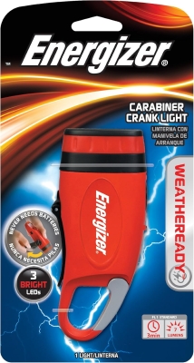 Energizer weatheready 3-LED mosquetón batería Crank luz, Rojo