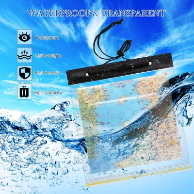 Sumind Estuche Impermeable de Mapas Cubierta de Mapa Transparente Bolsa de Mapa de Camping Funda de Mapas de Senderismo de PVC con Ventana Transparente y Correa de Cuello