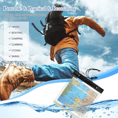Sumind Estuche Impermeable de Mapas Cubierta de Mapa Transparente Bolsa de Mapa de Camping Funda de Mapas de Senderismo de PVC con Ventana Transparente y Correa de Cuello