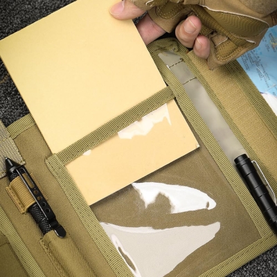 Funda táctica para mapas, plegable, bolsa de almacenamiento de mapas, impermeable, con múltiples bolsillos para camping, senderismo, ciclismo