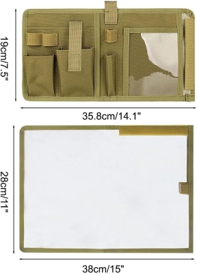 Funda táctica para mapas, plegable, bolsa de almacenamiento de mapas, impermeable, con múltiples bolsillos para camping, senderismo, ciclismo