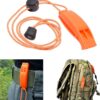 Eco-Fused 2X Silbatos de Supervivencia y 2X Espejos de Señales - Kit de Supervivencia para Exteriores con Espejo de Rescate - Silbato de Enganche con Acollador - Mochilero, Acampar, Mar