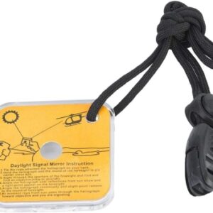 Tihebeyan Acrílico Señal Espejo Rescate Supervivencia Espejo Reflector Herramienta práctica de autoayuda con Silbato para emergencias