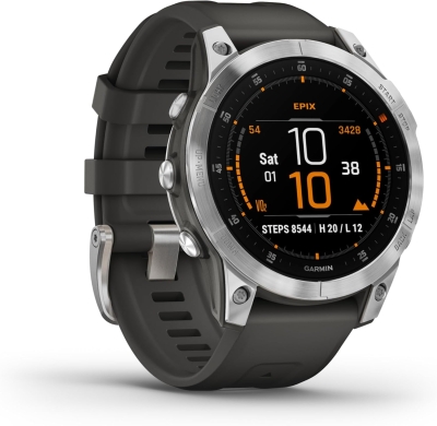 Garmin EPIX 2 - Reloj GPS Multideporte con Pantalla táctil AMOLED, Funciones Superiores, frecuencia cardíaca, mapas y música, Plata Gris, TU EU (Reacondicionado)