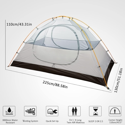 Bessport Tienda de campaña Ultraligera para 1-2 Persona 3 Estaciones