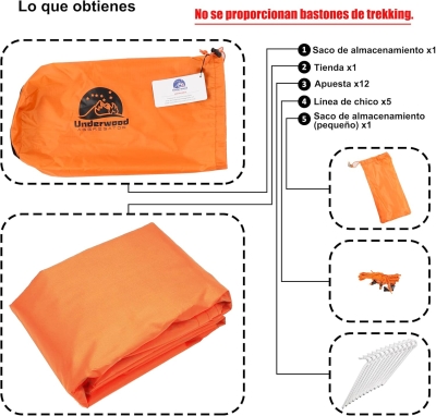 68c7e6165005e1ddacc3ab416f84e3c63df8c7967419e160bb3f2.jpg Tienda de Campaña para 1 Persona - Tienda Ultraligera para Senderismo, Tienda Impermeable 1 Persona, Tienda Compacta 1 Hombre con Tamaño de Paquete pequeño para Ciclismo(Sin Bastones de Trekking)