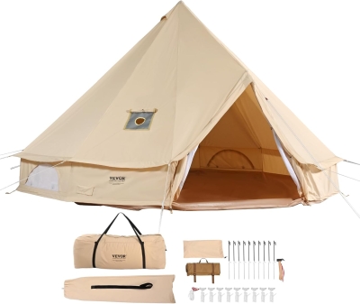 VEVOR Canvas Tent Lona 4 Estaciones Capacidad para 12 Personas