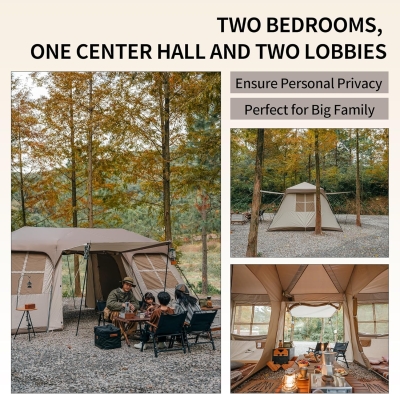 Naturehike Village 17.0 ㎡ Tienda de campaña familiar Pop Up Tienda de campaña para 4-6 personas, gran túnel con columna de agua de 2000 mm