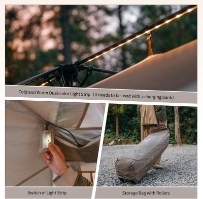 Naturehike Village 17.0 ㎡ Tienda de campaña familiar Pop Up Tienda de campaña para 4-6 personas, gran túnel con columna de agua de 2000 mm