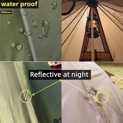 68ca758cabf1c38a7705e7087bf28cd0a4229ae709387b34fda58.jpg Longeek Tienda de campaña Familiar 4 Estaciones Ligera 1-4 Personas fácil de Instalar Carpa Chimenea