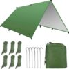 Ledeak Tienda de Campaña Tarp, 3 x 3 m Toldo de Refugio Impermeable Lona de Duradero Portatil, Hamaca Tienda de Campaña Ligera para Playa Senderismo Mochila Acampada Refugio Al Aire Libre