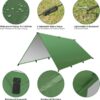 Ledeak Tienda de Campaña Tarp, 3 x 3 m Toldo de Refugio Impermeable Lona de Duradero Portatil, Hamaca Tienda de Campaña Ligera para Playa Senderismo Mochila Acampada Refugio Al Aire Libre