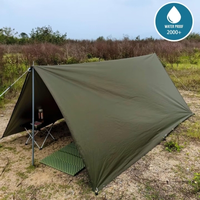 68ca7b1ccea9257f4638d94221d4776aaba49728f5e34fdfd661a.jpg Toldo Camping Tarp Impermeable Tent Hamaca Fly Sunshade Ligera Ligero Shelter para Acampar Senderismo (Verde Oliva, 3x4m)