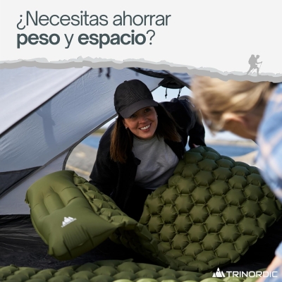 TRINORDIC Colchoneta de camping ultraligera inflable para dormir, plegable, ligera, inflable, cama individual, portátil, para mochileros al aire libre, senderismo, viajes
