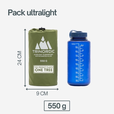 TRINORDIC Colchoneta de camping ultraligera inflable para dormir, plegable, ligera, inflable, cama individual, portátil, para mochileros al aire libre, senderismo, viajes