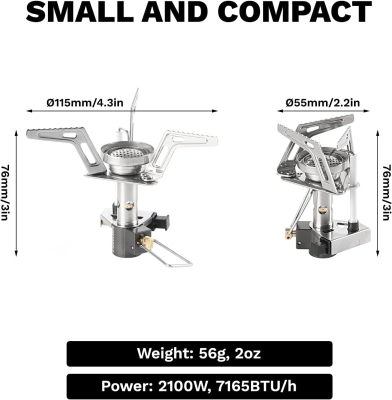 Fire-Maple Hornillo de Gas, Superligero para Excursionismo con Encendido Piezoeléctrico, Acero Inoxidable y Aluminio, Compacto y Fácil de Transportar, Perfecto para Aventuras y Camping