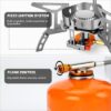 Odoland Hornillos Portátiles de Camping 3500 W, Mini Estufa Plegable de Acero con Encendido Piezoeléctrico, de Gas Ultraligera y Duradera para Picnic Mochilero Senderismo