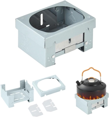 Azwood Estufa portátil de combustible sólido, plegable, quemador de horno de alcohol, estufa plegable de combustible de alcohol sólido grueso, mini estufa de camping para acampar solo, senderismo,