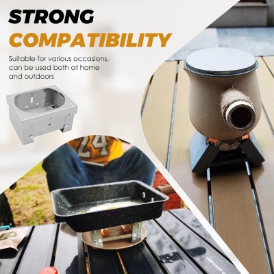 Azwood Estufa portátil de combustible sólido, plegable, quemador de horno de alcohol, estufa plegable de combustible de alcohol sólido grueso, mini estufa de camping para acampar solo, senderismo,