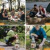 Lixada Estufa de Leña Camping Portátil Ligero Compacto Hornillo Alcohol Estufa Camping Titanio Estufa Madera Portátil para Camping Trekking Mochilero BBQ Picnic Senderismo Supervivencia Al Aire Libre