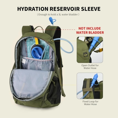 SKYSPER Mochila Senderismo, 25L Mochila Montaña Pequeña con Cubierta de lluvia para Trekking Viaje Caminhada