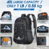 68da3ea0ddf391421398eb02a8adc62eed973f9b8b80a1288f462.jpg IGOLUMON Mochila de Senderismo de 40L Mochila Plegable Ultraligera Mochila de Viaje Mochilas de Marcha para Hombre Mujer para Camping Viajes Excursiones Acampadas Montaña al aire libre, Negra