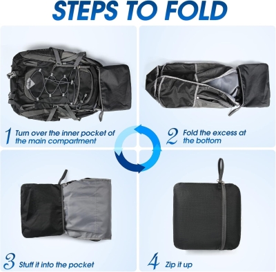 68da3ea2322c7a945760d2b5e0e80172d32a230b5d46430db8a87.jpg IGOLUMON Mochila de Senderismo de 40L Mochila Plegable Ultraligera Mochila de Viaje Mochilas de Marcha para Hombre Mujer para Camping Viajes Excursiones Acampadas Montaña al aire libre, Negra