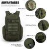 68da3f8aac9f6b3b52225b6ebfaebe6a96d2442c991e4f3d95a57.jpg Mardingtop 28/35L Mochila Militar, Mochilas Hombre Deportivas Mochila Tactica Senderismo Moto Deporte Viaje Playa Montaña Negra for Unisex