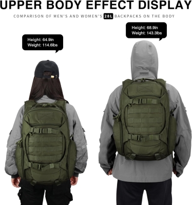 68da3f8c4f75e01d67f1334f8f716b28a565ef84bdc7b201ecc46.jpg Mardingtop 28/35L Mochila Militar, Mochilas Hombre Deportivas Mochila Tactica Senderismo Moto Deporte Viaje Playa Montaña Negra for Unisex