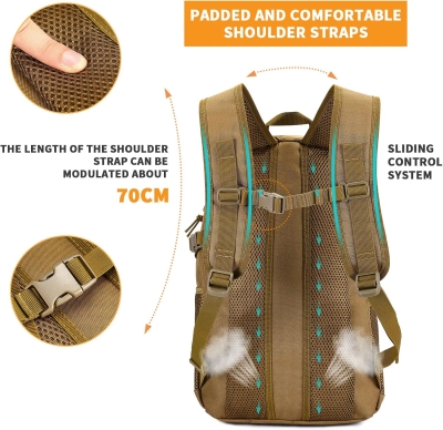 68da409acc10cee84fad1ee8803a9ab8fd6abe44095d3b9fb6216.jpg HUNTVP 12L/15L/20L/30L Mini Mochila de Asalto Mochila Militar Mochila Táctica Molle Escolar Bolsa Bandolera para Niños Hombre Mujer Caza Camping Senderismo,Negro/Marrón/Camo/Verde