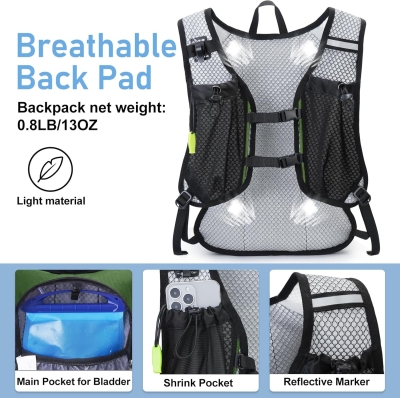68db89f94b61d7db1c24a21038d1be333aebaeb749fa912d53e24.jpg Mochila de hidratación ligera, mochila para correr con vejiga de agua de 2 litros, mochila de agua hidráulica para ciclismo, senderismo, rave para hombres y mujeres (verde militar)