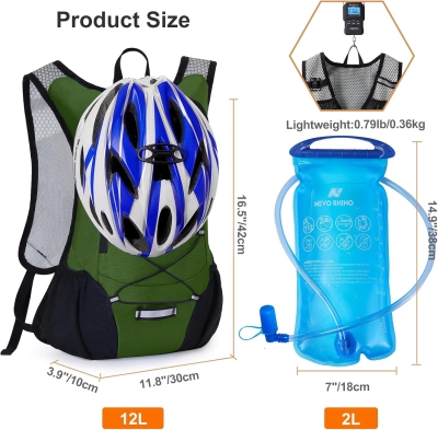 68db89f9bdcb81fee0d0086465e648f9b6d2d7bc27ed27d5c1bdf.jpg Mochila de hidratación ligera, mochila para correr con vejiga de agua de 2 litros, mochila de agua hidráulica para ciclismo, senderismo, rave para hombres y mujeres (verde militar)