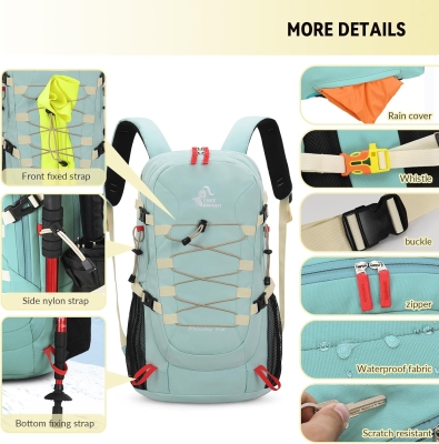 68db8fc0ad32da67a8738857c6ca748a3560a8ae7d1be0494eb09.jpg Bseash Mochila de senderismo impermeable ligera de 40L con cubierta de lluvia, mochila de viaje para deportes al aire libre para acampar, escalada, esquí, ciclismo