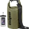 68db92982229b22f260a37afbb29d8078e3825cd26d4ae93d8dce.jpg Unigear Bolsa Impermeable de 2 L/5 L/10 L/20 L/30 L/40 L, con Funda para teléfono y Correa Larga Ajustable, para Barcos, Kayak, Pesca, Rafting, natación, Camping, Snowboard