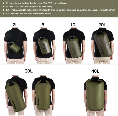 68db9298dc59a8b868ddb6145be507b5c464234e96c0b067789a9.jpg Unigear Bolsa Impermeable de 2 L/5 L/10 L/20 L/30 L/40 L, con Funda para teléfono y Correa Larga Ajustable, para Barcos, Kayak, Pesca, Rafting, natación, Camping, Snowboard