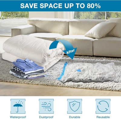 68db9800c9ae6291cfa0f4703e40d33420ddc6a88fdc7d49486af.jpg Diboniur Bolsas Vacio Ropa, 5 Piezas 80 x 60 cm Almacenamiento Ropa Reutilizable, Bomba Vacio Bolsas para Ropa Edredón Almohada Manta