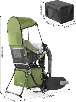 68db9a2d2937de9293209deee1d480da1fa4f63c8148b99552e44.jpg besrey Mochilas Senderismo, Mochilas Portabebés, Portador de bebé, Marsupios portabebé para Viaje Acampadacon Asiento,Verde militare