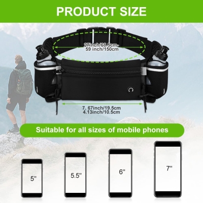 68dbaeafbb96c54cc31144dc350c4cc35e0d3e062edf547d96c99.jpg Flintronic 1PCS Riñonera Running Deportiva, Riñoneras de Marcha, Botellas Bolsa de Cintura para Correr Senderismo, Acampada y Marcha Bolsos, con 175ML Hervidor*2, para Hombre Mujer