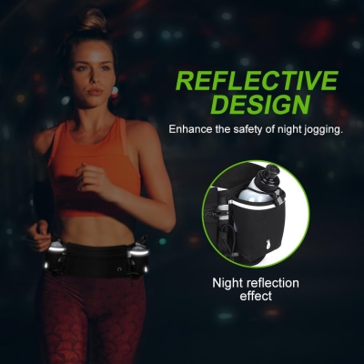 68dbaeafeb53986b7e6a63064d8ec5b0ea9d5e604fd8cbb28cb80.jpg Flintronic 1PCS Riñonera Running Deportiva, Riñoneras de Marcha, Botellas Bolsa de Cintura para Correr Senderismo, Acampada y Marcha Bolsos, con 175ML Hervidor*2, para Hombre Mujer