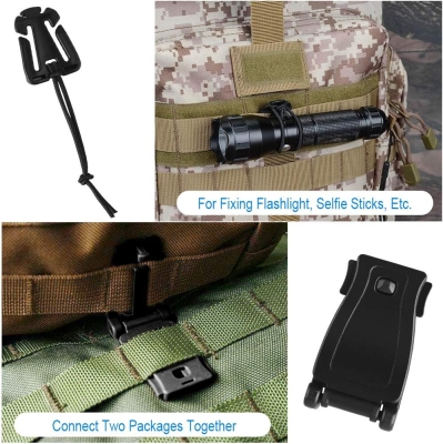 68df7bd16709d44a527b078f28bac50a72f5a548d9b1e66e682fe.jpg Kit de 19 Piezas Pinzas tácticas para Bolsa Molle, Accesorio de Mochila Molle, Juego De Correas con Clip Apto para Senderismo, Viajes y Otras Actividades Al Aire Libre