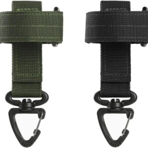 COYUN 2 unidades de guantes, soporte para guantes, cinturón, guante, pinza multiusos para guantes, pinzas para guantes, guantes, guantes, para jardines, obras de construcción(negro, verde militar)