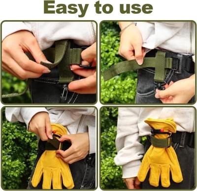 68df7d68644f49fe12535e121d522ebf7810ecc86c97fe12aa66a.jpg COYUN 2 unidades de guantes, soporte para guantes, cinturón, guante, pinza multiusos para guantes, pinzas para guantes, guantes, guantes, para jardines, obras de construcción(negro, verde militar)