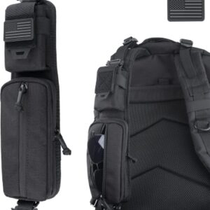 WYNEX Accesorios MOLLE, bolsa con bolsillos de doble cremallera, correa para mochila, correa de hombro, accesorios tácticos, soporte adicional para teléfono
