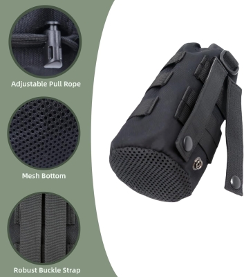 Mervokl Molle - 3 bolsas con 12 accesorios, pequeñas bolsas tácticas para la cintura, multifuncional, riñonera compacta, riñonera EDC Pouch mochila, soporte para botellas de agua, correa para el