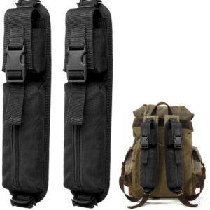 2 Piezas Accesorio Táctico Bolsa Molle, Bolsa Multifuncional para Accesorios de Caza, Accesorio Molle de Nylon, Bolsa para Herramientas de Caza para Teléfonos Móviles, GPS, Walkie-Talkie (Negro)