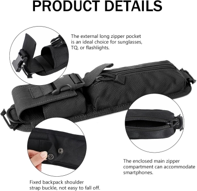 68df80b50a9ff17b3c5fce83814fb04511da6be74dcde1909d562.jpg 2 Piezas Accesorio Táctico Bolsa Molle, Bolsa Multifuncional para Accesorios de Caza, Accesorio Molle de Nylon, Bolsa para Herramientas de Caza para Teléfonos Móviles, GPS, Walkie-Talkie (Negro)