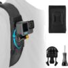 REYGEAK Soporte de correa de hombro para mochila con almohadilla de hombro ajustable y soporte de base giratoria de 360° compatible con GoPro Hero 11/10/9,Osmo Action y la mayoría de cámaras de acción