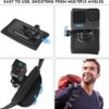 REYGEAK Soporte de correa de hombro para mochila con almohadilla de hombro ajustable y soporte de base giratoria de 360° compatible con GoPro Hero 11/10/9,Osmo Action y la mayoría de cámaras de acción