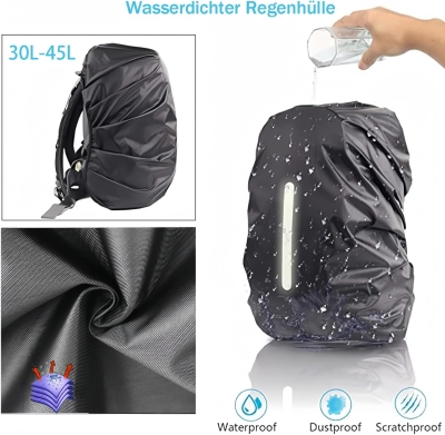 68e2294258a0253b725393f898cda17680db48fdcc49a5a5f4639.jpg Rwekdza Juego de 2 fundas para mochila impermeables con bolsa de almacenamiento, funda para mochila, funda para lluvia, accesorios para exteriores, camping, senderismo, con tiras reflectantes